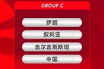 中国国家男子足球队与伊朗、叙利亚、吉尔吉斯斯坦队同分在C组